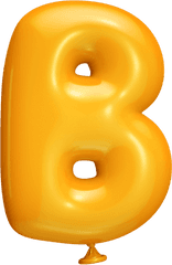 Balloon Letter Font Png Clipart - Yellow Font Balloon Letter B