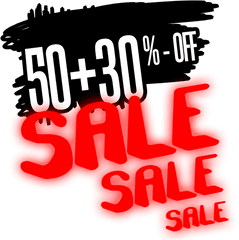 Glow 50 Plus 30 Percent Off Png Image - Poster