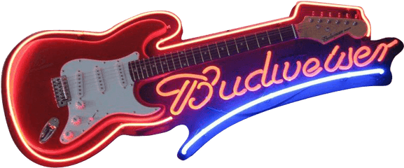 Budweiser Guitar Neon Sign - Neon Sign Png