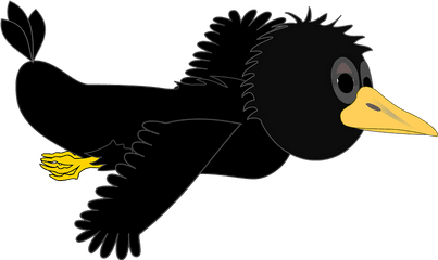 Cartoon Crow In Flight Clipart Free Download Transparent - Flying Crow Cartoon Png