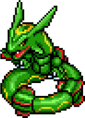 Minecraft Art Rayquaza Green Tree Png - Pokemon Pixel Art Rayquaza