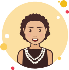 Coco Chanel Icon - Curly Hair Glasses Clipart Png