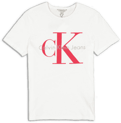 Calvin Klein Monogram Logo Tee Whitered - Calvin Klein Png