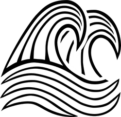 Line Art Wind Wave Drawing Breaking - Black And White Waves Drawing Black And White Png