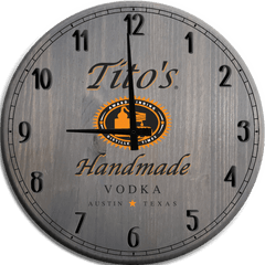 Titos Vodka 21 Inch Bar Clock With - Handmade Vodka Png