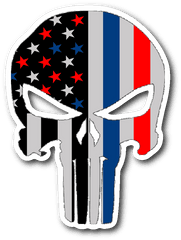 Download Thin Blue Line Png Image With - Punisher Skull Blue Line