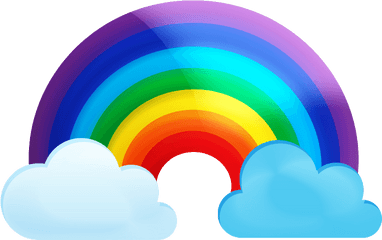 View File - Rainbow With Two Clouds Png