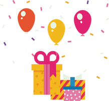 Vector Birthday Balloons Gift Colorful - Free PNG