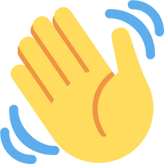 Waving Hand Emoji - What Emoji Houseparty Icon Aesthetic Blue Png