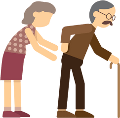 Cane Old Person Transparent Png - Old Person Cartoon Png