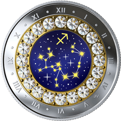 Sagittarius 9999 Silver Coin - Canadian Mint Zodiac Coins Png