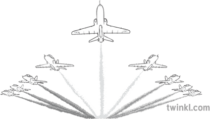 The Red Arrows Black And White Illustration - Twinkl Red Arrows Line Drawing Png