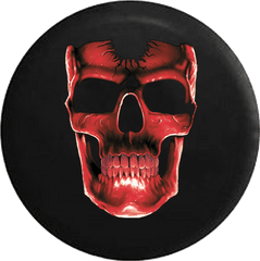 Red Skull Jeep Wrangler Tire Cover - Liquid Blue Skull 1999 Png