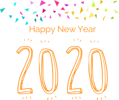 New Year Text Font Line For Happy 2020 Day 2020 - Free PNG