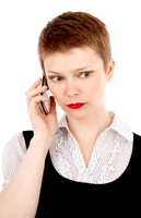 Short Mobile Hair Phone Using Girl - Free PNG