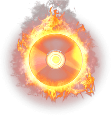 Disc Cd Burn Burning Wavy Wave Fire - Music On Fire Png