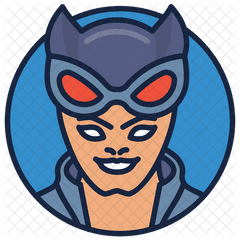 Catwoman Icon Of Colored Outline Style - Illustration Png