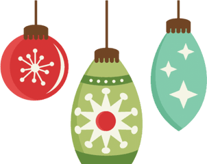 Clipart Christmas Ornaments - Hanging Christmas Decorations Clipart Png