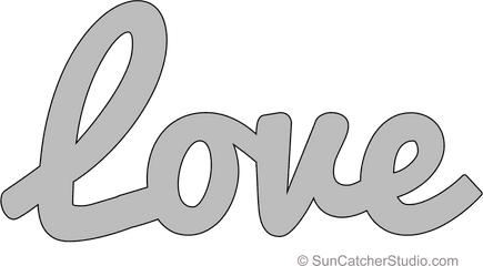 Love - Pattern Template Stencil Printable Word Art Design Circle Png