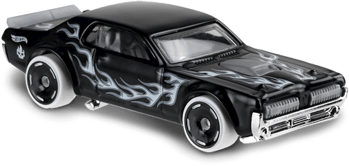 68 Mercury Cougar In Black Hw Flames - Hot Wheels 68 Mercury Cougar 164 250 Black Png