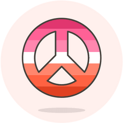 Lesbian Peace Sign Icon - Peace Sign With Flowers Png