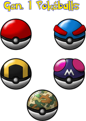 All Pokeballs Gen 1 - Original Gen 1 Pokeballs Png