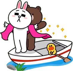 Line Stickers Brown And Cony Clipart - Line Cony And Brown Png
