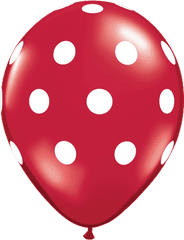 11 Jewel Ruby Red Polka Dot Balloon - 6 Pack White Polka Dot Balloons Png