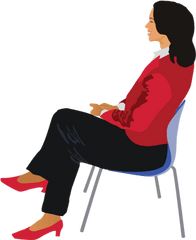 Chair Vector - Profile Woman Sitting In Chair Png