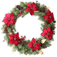 Download Hd Green Christmas Wreath Png - Vector Vector Image Christmas Wreath Transparent Background