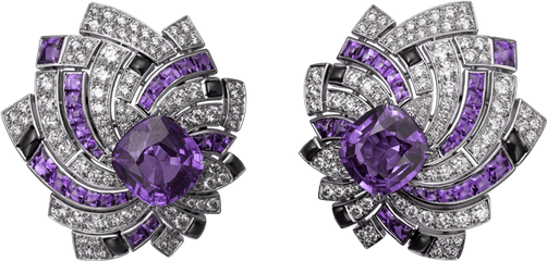 Download Earrings With Purple Diamonds - Purple Diamond Png