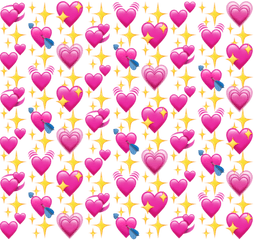 Background Heart Emoji Hearts Sticker - Iphone Heart Emoji Background Png