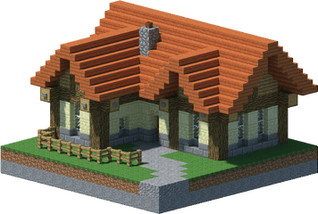 Download One House Four Colours - Minecraft One Chunk House Minecraft House Transparent Background Png