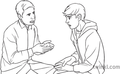 Teenage Boy And Adult Talking Counselling People Ks3 Ks4 - Hand Png