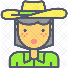 Cowgirl Icon Of Colored Outline Style - Costume Hat Png