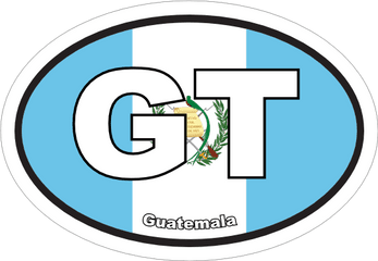 Guatemala Gt Flag Oval Sticker - Circle Png