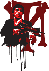 Vinilo Decorativo Tony Montana Sangre - Scarface Tony Montana Logo Png