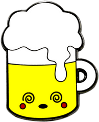 Drunk Beer Kawaii Pin - Kawaii Drunk Png