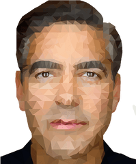 George Clooney Low Poly Portrait - Martin Schoeller George Clooney Png