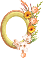 Oval Frame Flower Border Gold - Free PNG