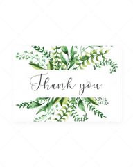 Thank You Cards Printable Watercolor Greenery - Printable Thank You Note Png