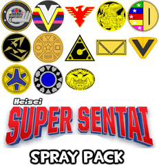 Heisei Super Sentai Symbols Spray Pack - Super Sentai Era Heisei Png