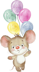 Cute Mice Watercolor Clip Art For - Cute Baby Mouse Clipart Png