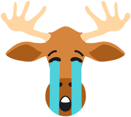 Elk Moose Muzzle Sad Flat Sticker - Reindeer Png