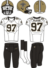 New Orleans Saints Road Uniform - Tampa Bay Buccaneers Uniforms Png