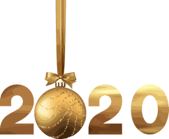 New Years 2020 Christmas Ornament Font Logo For Happy Year Celebration 2020 - Free PNG