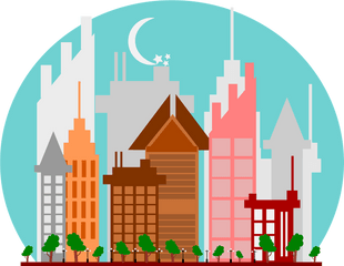 City Buildings Moon Skyscraper - Skyscraper Png