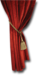 Download Hd Red Curtain Png Source - Curtain Single Png Red Curtains