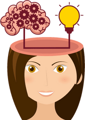 Cerebrum Icon Cartoon Beauty Thinking Image Transprent - Clipart Thinking Brain Png