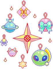 Whats Christmas Without Aliens - Transparent Pixel Art Christmas Png